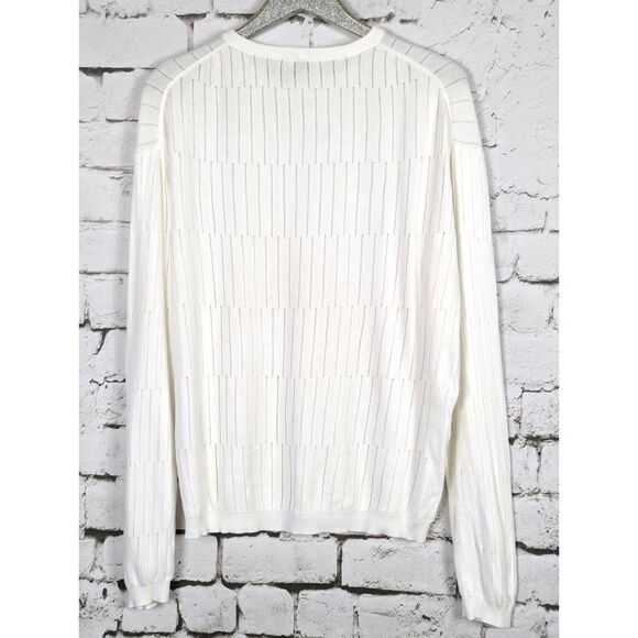 A/X ARMANI EXCHANGE Fine Knit Summer Weight Cotton Pointelle Sweater NWT - Picture 3 of 5